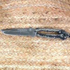 Vintage Winchester Fixed Blade Tactical Knife with Rope Wound Handle